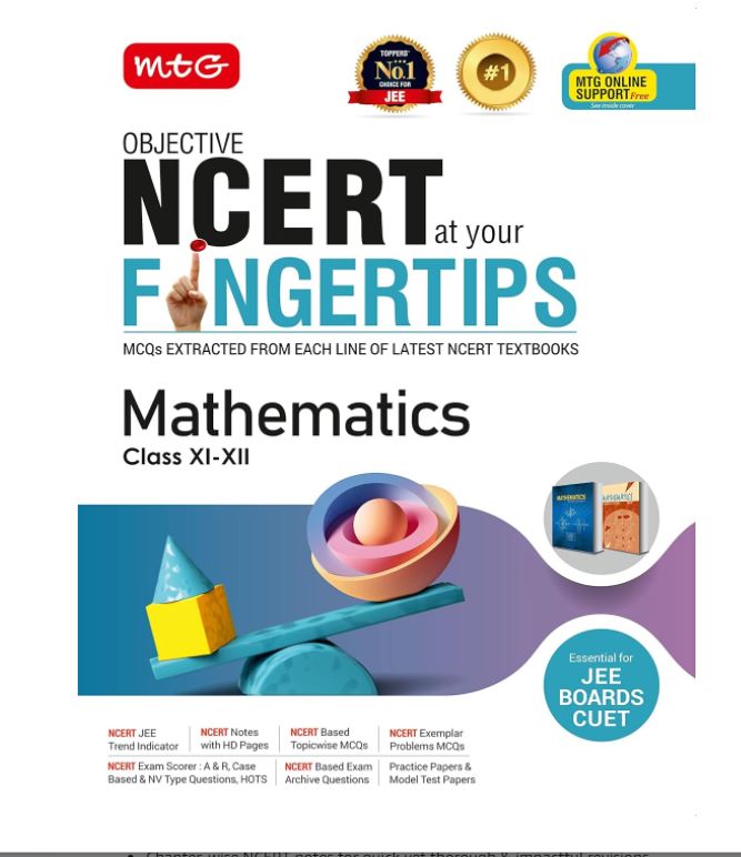 MTG Objective NCERT at your FINGERTIPS Mathematics - NCERT Notes with HD Pages, Based on NCERT Exam Archive Questions, JEE Books (Latest & Revised Edition 2023-2024)